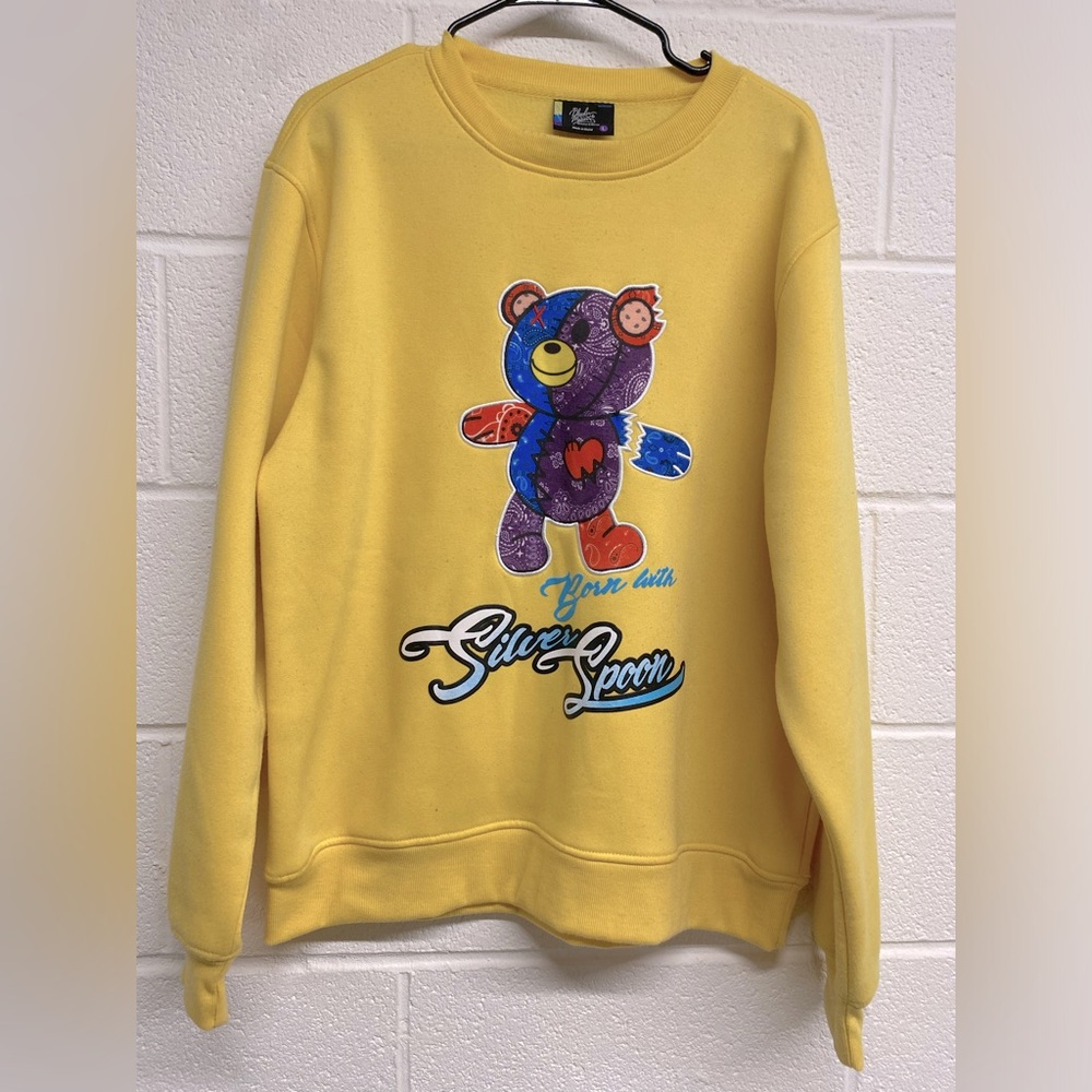 Yellow Bleecker &  Mercer Graphic bear Sweatshirt (see description)